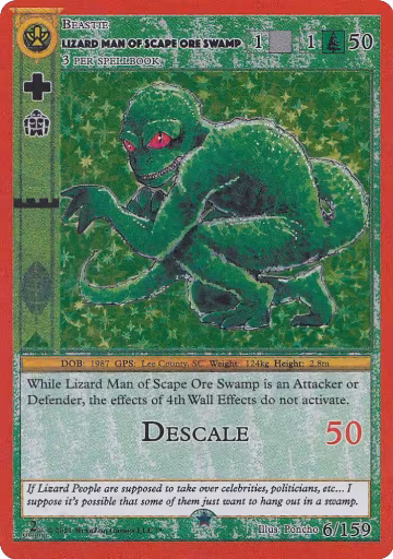 Lizard Man Of Scape Ore Swamp (6), Cryptid Nation: Second Edition — MetaZoo card price
