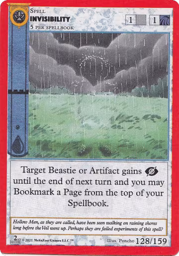 Invisibility (128), Cryptid Nation: Second Edition — MetaZoo card price