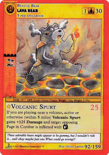 Lava Bear (92), Cryptid Nation: Second Edition — MetaZoo card price