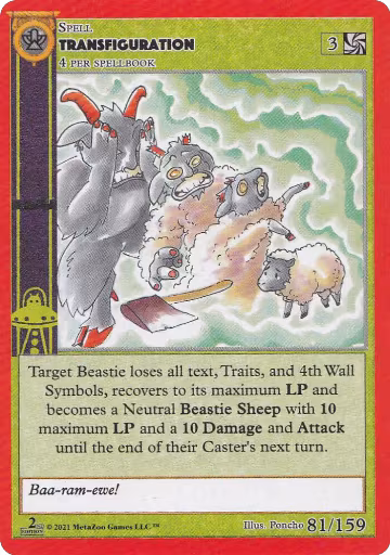 Transfiguration (81), Cryptid Nation: Second Edition — MetaZoo card price