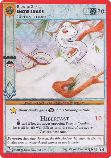 Snow Snake (98), Cryptid Nation: Second Edition — MetaZoo card price
