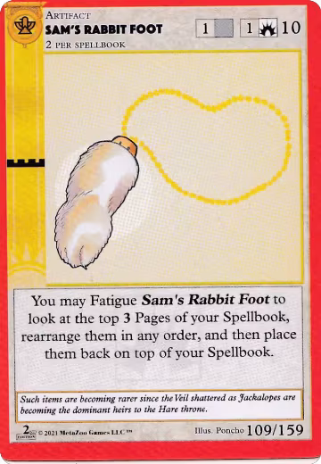 Sam's Rabbit Foot (109), Cryptid Nation: Second Edition — MetaZoo card price