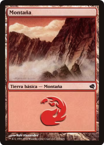 Mountain (Spanish) - "Montana" (217) (217), Magic Encyclopedia 2011 (Salvat) — Magic card price