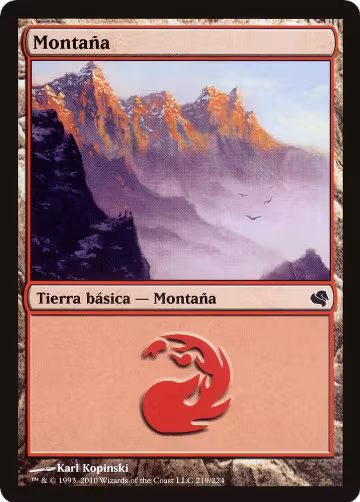 Mountain (Spanish) - "Montana" (219) (219), Magic Encyclopedia 2011 (Salvat) — Magic card price