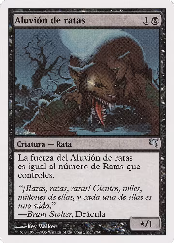 Swarm of Rats (Spanish) - "Aluvion de ratas" (A2) (A2), Magic Encyclopedia 2005 (Salvat/Hachette) — Magic card price