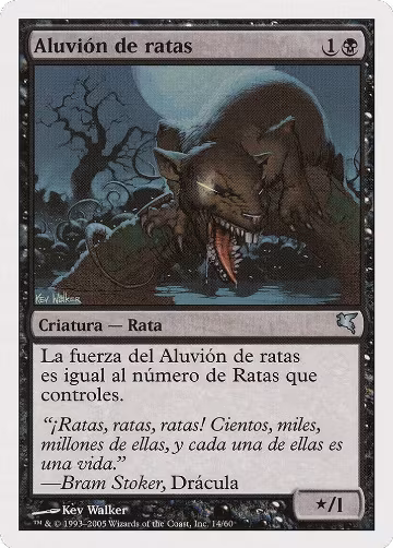 Swarm of Rats (Spanish) - "Aluvion de ratas" (A14) (A14), Magic Encyclopedia 2005 (Salvat/Hachette) — Magic card price