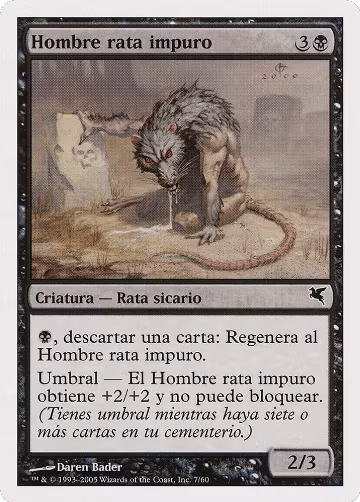 Dirty Wererat (Spanish) - "Hombre rata impuro" (A7) (A7), Magic Encyclopedia 2005 (Salvat/Hachette) — Magic card price