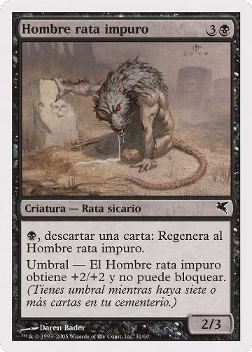 Dirty Wererat (Spanish) - "Hombre rata impuro" (A31) (A31), Magic Encyclopedia 2005 (Salvat/Hachette) — Magic card price