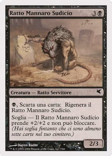 Dirty Wererat (Italian) - "Ratto Mannaro Sudicio" (A7) (A7), Magic Encyclopedia 2005 (Salvat/Hachette) — Magic card price