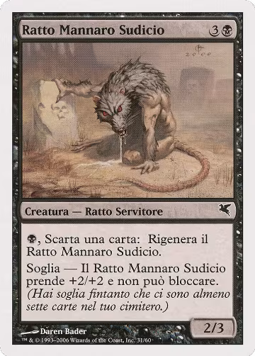 Dirty Wererat (Italian) - "Ratto Mannaro Sudicio" (A31) (A31), Magic Encyclopedia 2005 (Salvat/Hachette) — Magic card price