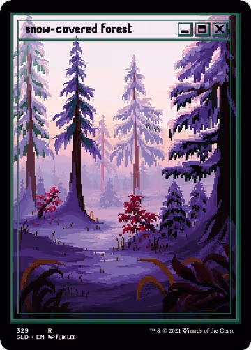 Snow-Covered Forest (PixelSnowLands.jpg) (329), Secret Lair Drop Series — Magic card price