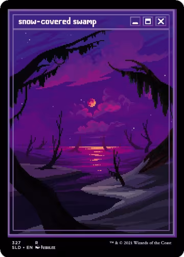 Snow-Covered Swamp (PixelSnowLands.jpg) (327), Secret Lair Drop Series — Magic card price