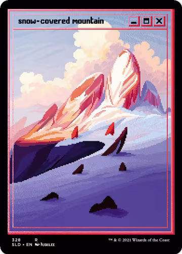 Snow-Covered Mountain (PixelSnowLands.jpg) (Foil Etched) (328), Secret Lair Drop Series — Magic card price