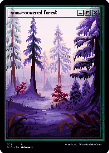 Snow-Covered Forest (PixelSnowLands.jpg) (Foil Etched) (329), Secret Lair Drop Series — Magic card price