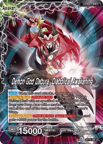 Dabura // Demon God Dabura, Diabolical Awakening (BT16-098), Realm of the Gods — DB Super card price