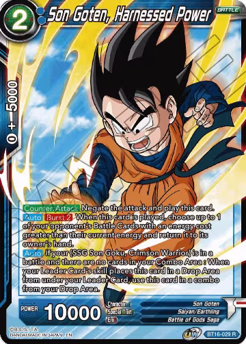 Son Goten, Harnessed Power (BT16-029), Realm of the Gods — DB Super card price