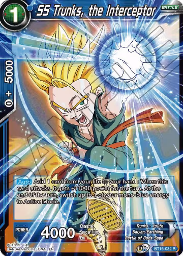 SS Trunks, the Interceptor (BT16-032), Realm of the Gods — DB Super card price