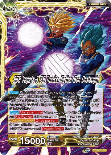 Trunks // SSB Vegeta & SS Trunks, Father-Son Onslaught (BT16-071), Realm of the Gods — DB Super card price