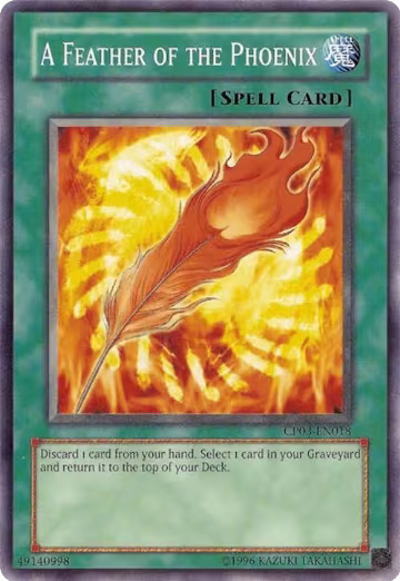 A Feather of the Phoenix (CP03-EN018), Champion Pack 3 — Yu-Gi-Oh! card price