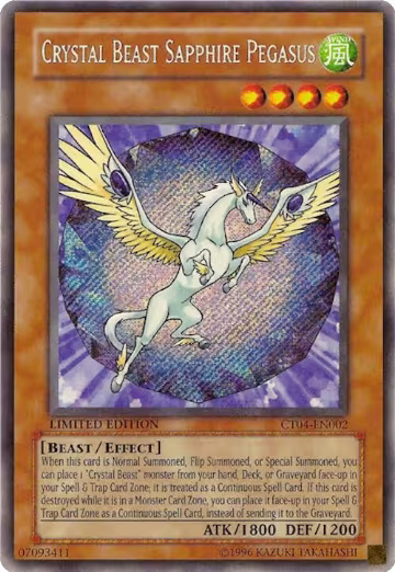 Crystal Beast Sapphire Pegasus (CT04-EN002), 2007 Collectors Tin — Yu-Gi-Oh! card price