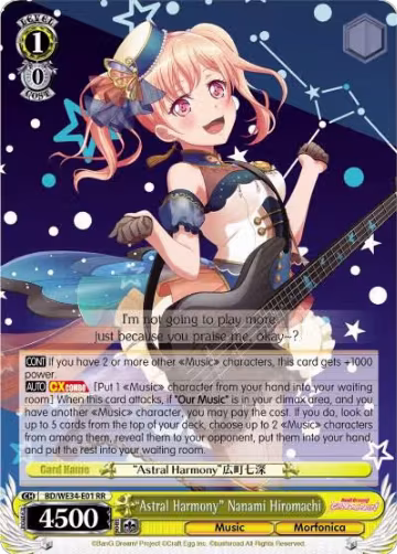 "Astral Harmony" Nanami Hiromachi (Parallel Foil) (BD/WE34-E01 RR), Morfonica x RAISE A SUILEN — Weiß Schwarz card price