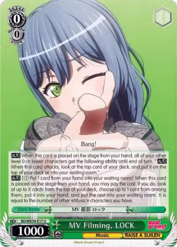 MV Filming, LOCK (Parallel Foil) (BD/WE34-E17 U), Morfonica x RAISE A SUILEN — Weiß Schwarz card price
