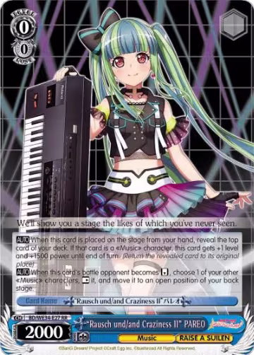 "Rausch und/and Craziness II" PAREO (Parallel Foil) (BD/WE34-E27 RR), Morfonica x RAISE A SUILEN — Weiß Schwarz card price