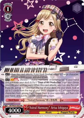 "Astral Harmony" Arisa Ichigaya (Parallel Foil) (BD/WE35-E02 RR), Poppin’Party x Roselia — Weiß Schwarz card price