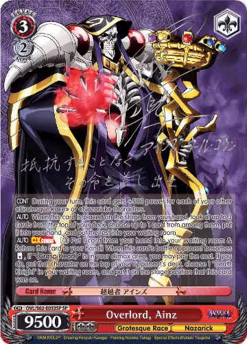 Overlord, Ainz (SP) (Silver Signature) (OVL/S62-E053SP SP) — card price