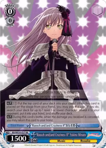 "Rausch und/and Craziness II" Yukina Minato (Parallel Foil) (BD/WE35-E27 RR) — card price