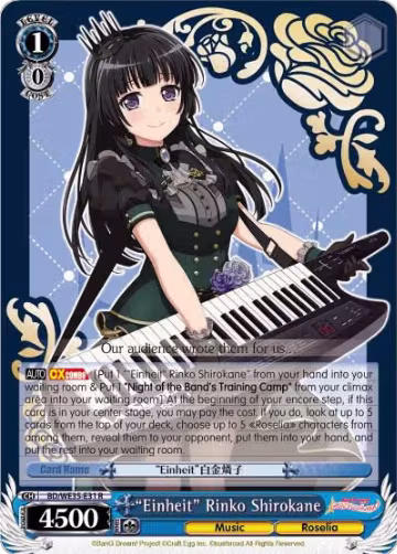 "Einheit" Rinko Shirokane (BD/WE35-E31 R), Poppin’Party x Roselia — Weiß Schwarz card price