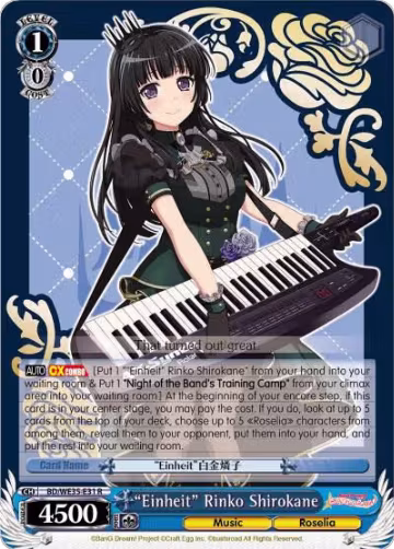 "Einheit" Rinko Shirokane (Parallel Foil) (BD/WE35-E31 R), Poppin’Party x Roselia — Weiß Schwarz card price