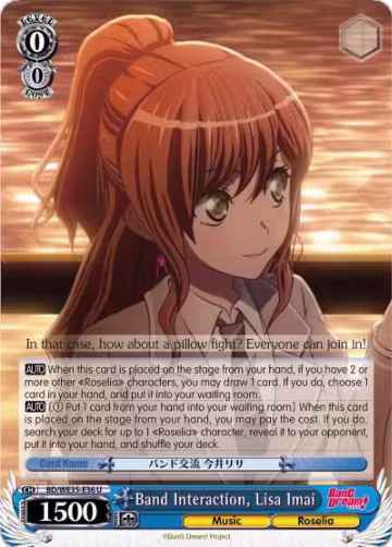 Band Interaction, Lisa Imai (BD/WE35-E36 U), Poppin’Party x Roselia — Weiß Schwarz card price