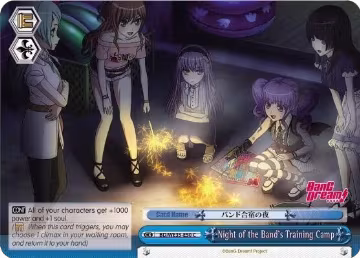 Night of the Band's Training Camp (Parallel Foil) (BD/WE35-E50 C), Poppin’Party x Roselia — Weiß Schwarz card price