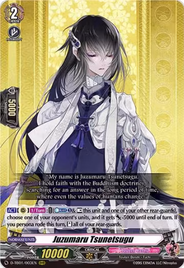 Juzumaru Tsunetsugu (D-TB01/003EN), D-TB01: Touken Ranbu -ONLINE- 2021 — Vanguard card price