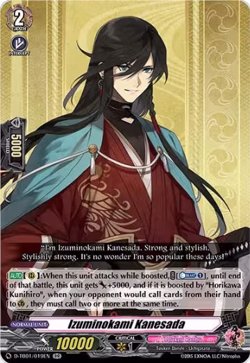 Izuminokami Kanesada (D-TB01/019EN), D-TB01: Touken Ranbu -ONLINE- 2021 — Vanguard card price