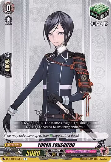 Yagen Toushirou (D-TB01/057EN), D-TB01: Touken Ranbu -ONLINE- 2021 — Vanguard card price