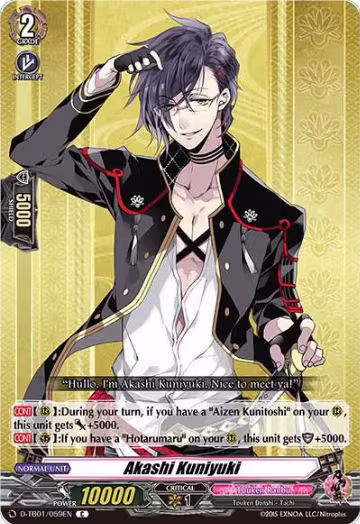 Akashi Kuniyuki (D-TB01/059EN), D-TB01: Touken Ranbu -ONLINE- 2021 — Vanguard card price