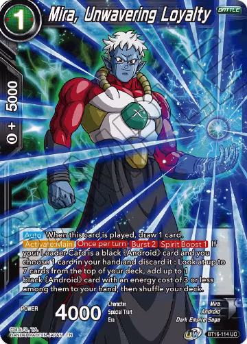 Mira, Unwavering Loyalty (BT16-114), Realm of the Gods — DB Super card price