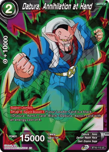 Dabura, Annihilation at Hand (BT16-113), Realm of the Gods — DB Super card price