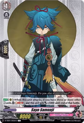 Sayo Samonji (D-TB01/065EN), D-TB01: Touken Ranbu -ONLINE- 2021 — Vanguard card price