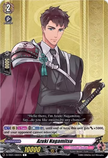 Azuki Nagamitsu (D-TB01/080EN), D-TB01: Touken Ranbu -ONLINE- 2021 — Vanguard card price