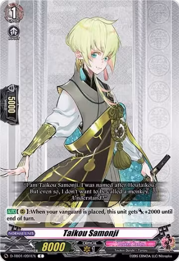 Taikou Samonji (D-TB01/091EN), D-TB01: Touken Ranbu -ONLINE- 2021 — Vanguard card price