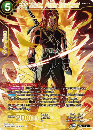 SSG Trunks, Power Awakened (SPR) (BT16-107), Realm of the Gods — DB Super card price