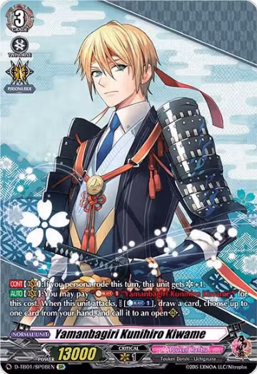 Yamanbagiri Kunihiro Kiwame (SP) (D-TB01/SP08EN), D-TB01: Touken Ranbu -ONLINE- 2021 — Vanguard card price