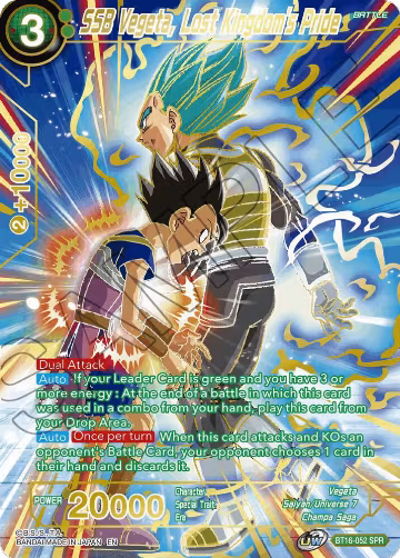SSB Vegeta, Lost Kingdom's Pride (SPR) (BT16-052), Realm of the Gods — DB Super card price