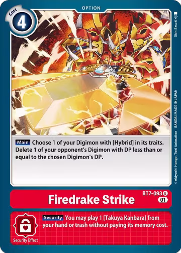 Firedrake Strike (BT7-093 U), Next Adventure — Digimon card price