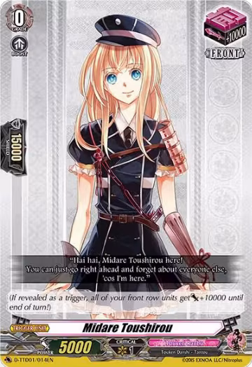 Midare Toushirou (D-TTD01/014EN), D-TTD01: Touken Ranbu -ONLINE- 2021 — Vanguard card price