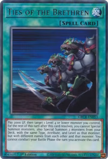 Ties of the Brethren (GRCR-EN053), The Grand Creators — Yu-Gi-Oh! card price
