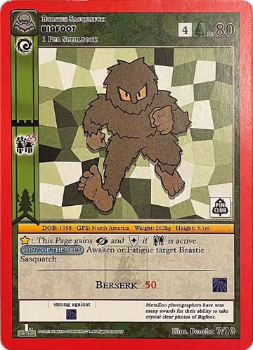 Bigfoot (Pin Club Cryptid Nation Mystery Collection) (7/10), Miscellaneous Promos — MetaZoo card price